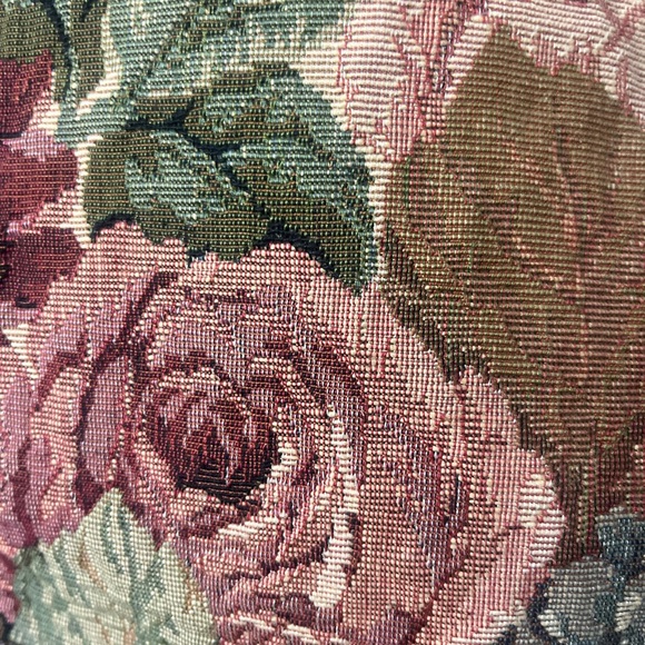 Vintage 90s Brahmin floral tapestry leather satchel bucket shoulder bag - Picture 11 of 16